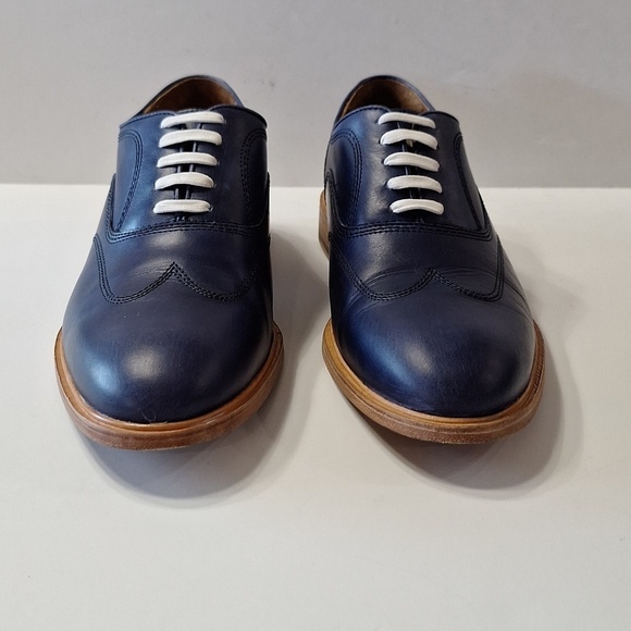 Johnston & Murphy Navy Blue Full Grain Leather Preppy Wingtip Oxfords Size 8 main image 10